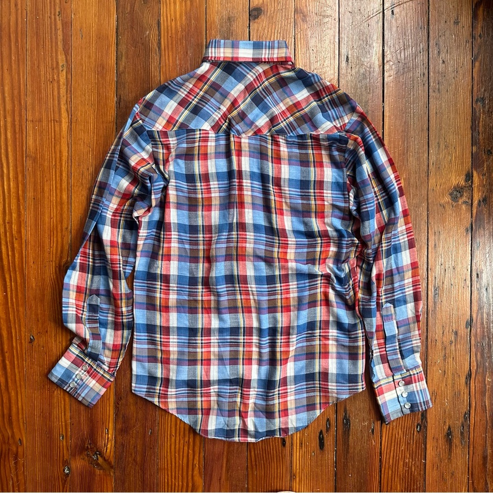 Vintage 70s Campus Rugged Country cowboy button up plaid shirt Medium - Picture 4 of 9